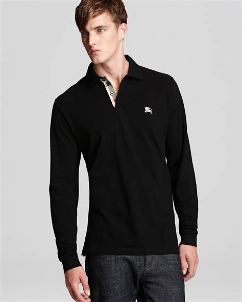 burberry black long sleeve polo|vintage Burberry long sleeve polo.